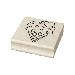 Strooi Heart Ice Cream Cone Rubberstempel