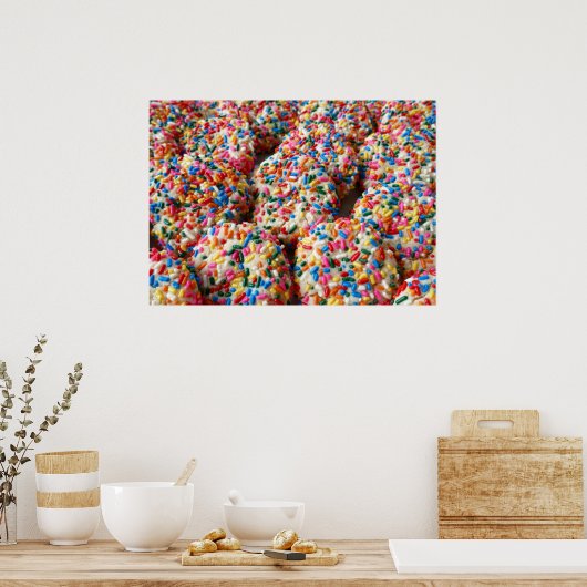 Strooi koekjes Leuke bakfotografie Poster (Keuken)