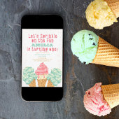 Strooi op de Fun Ice Cream 1e Verjaardag Foto Kaart