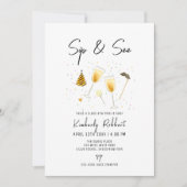 Strooi Sip en zie Champagneglas Baby shower Kaart (Voorkant)