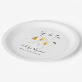 Strooi Sip en zie Champagneglas Baby shower Papieren Bordje (Gekanteld)