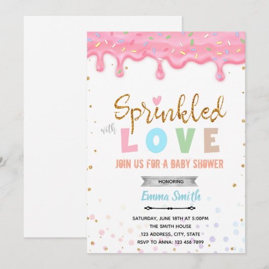 Strooi van liefde douche uitnodiging (Voorkant / Achterkant)