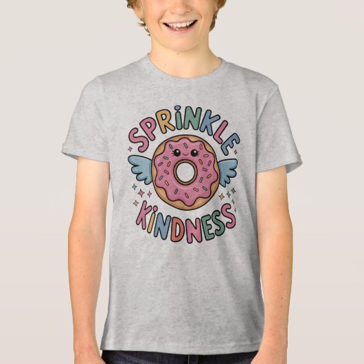 Strooi vriendelijkheid | Donut Kinder Tri-Blend Shirt (Voorkant)