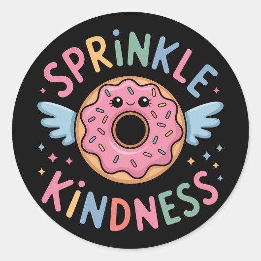 Strooi vriendelijkheid | donut ronde sticker (Voorkant)