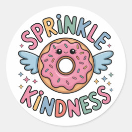 Strooi vriendelijkheid | donut ronde sticker
