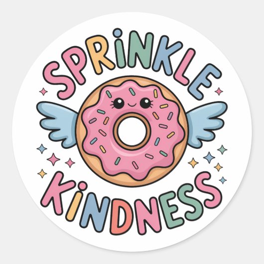 Strooi vriendelijkheid | donut ronde sticker (Voorkant)