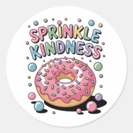 Strooi vriendelijkheid | donut ronde sticker