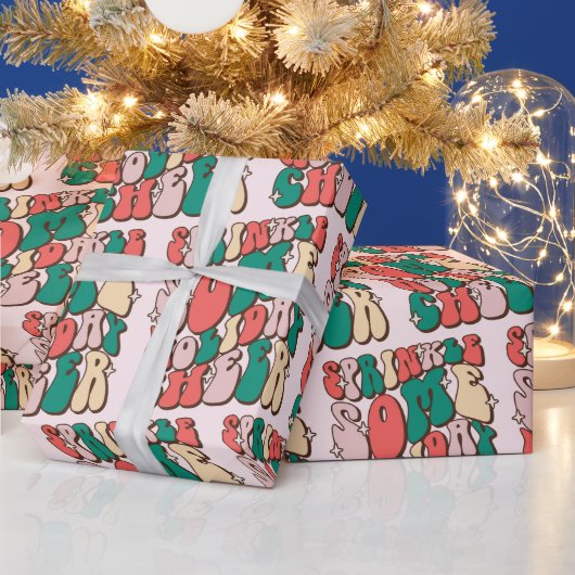 Strooi wat vakantie juichen grappige retro kerst cadeaupapier (Feestdagen)