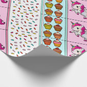 Strooien, Eenhoorns en Cupcakes Gift Wrap Cadeaupapier (Hoek)