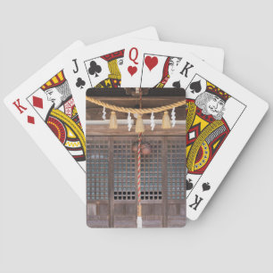 Strooien touwdecoratie in een tempel pokerkaarten