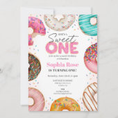 Strook Donut Sweet ONE 1e verjaardagsfeestje Kaart (Voorkant)