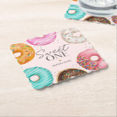 Strook Donut Sweet ONE 1e verjaardagsfeestje Kartonnen Onderzetters (Gebogen)