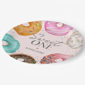 Strook Donut Sweet ONE 1e verjaardagsfeestje Papieren Bordje (Gekanteld)