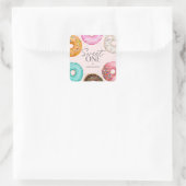 Strook Donut Sweet ONE 1e verjaardagsfeestje Vierkante Sticker (Tas)