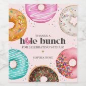 Strook Donut Verjaardagsfeest of Baby shower Wijn Etiket (Enkel label)