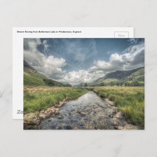 Stroom afkomstig van het meer van Buttermere in Wi Briefkaart (Voorkant / Achterkant)