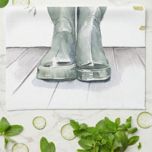 Stroom en groei II Theedoek (Gevouwen)