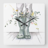 Stroom en groei II Vierkante Klok (Voorkant)