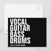 Stroom, gitaar, bas, drums.. rots. briefkaart (Voorkant / Achterkant)