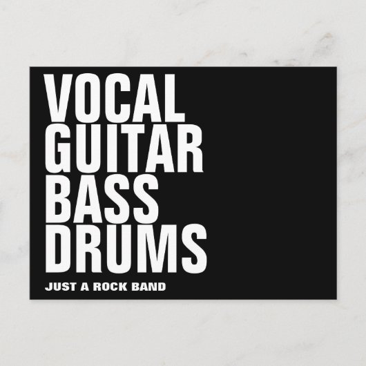 Stroom, gitaar, bas, drums.. rots. briefkaart (Voorkant)