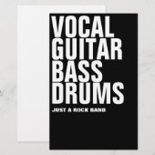 Stroom, gitaar, bas, drums.. rots. briefpapier (Voorkant / Achterkant)