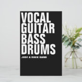 Stroom, gitaar, bas, drums.. rots. briefpapier (Staand voorkant)