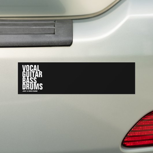Stroom, gitaar, bas, drums.. rots. bumpersticker (Op auto)