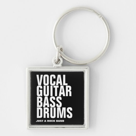 Stroom, gitaar, bas, drums.. rots. sleutelhanger (Voorkant)