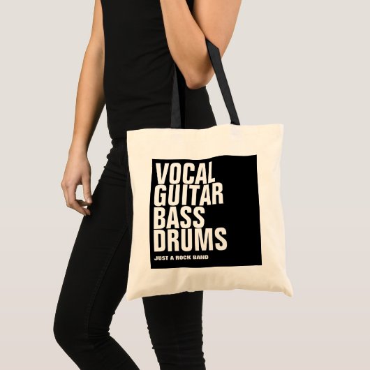 Stroom, gitaar, bas, drums.. rots. tote bag (Voorkant (product))