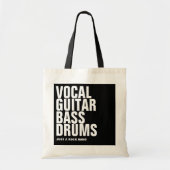 Stroom, gitaar, bas, drums.. rots. tote bag (Voorkant)