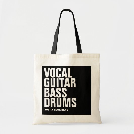 Stroom, gitaar, bas, drums.. rots. tote bag (Voorkant)