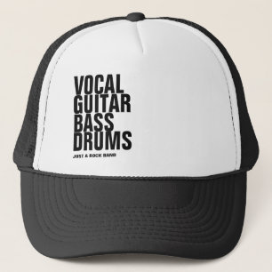 Stroom, gitaar, bas, drums.. rots. trucker pet
