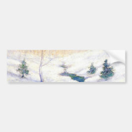 Stroom in een besneeuwd winterlandschap (Kerstkuns Bumpersticker