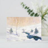 Stroom in een besneeuwd winterlandschap (Kerstkuns Kaart (Staand voorkant)