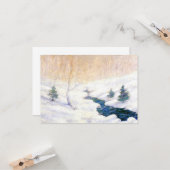 Stroom in een besneeuwd winterlandschap (Kerstkuns Kaart (Voorkant / Achterkant in situ)
