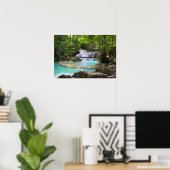 Stroom in het tropische bos poster (Thuiskantoor)