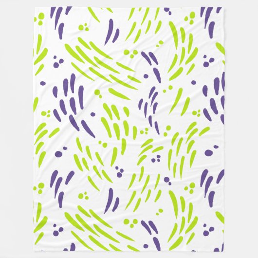 Stroom in Lime Groen en Paarse Fleece Deken (Voorkant)