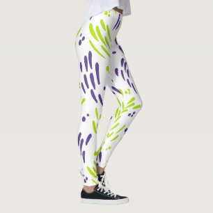 Stroom in Lime Groen en Paarse Leggings