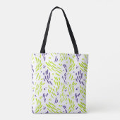 Stroom in Lime Groen en Paarse Tote Bag (Achterkant)