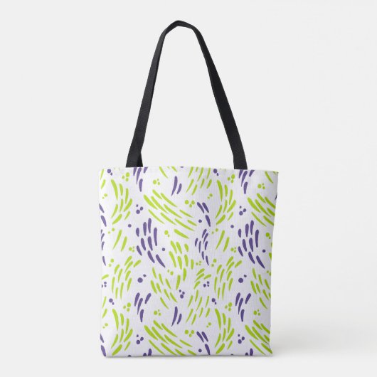 Stroom in Lime Groen en Paarse Tote Bag (Achterkant)