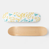 Stroom in Turquoise en Geel Persoonlijk Skateboard (Horizontaal)
