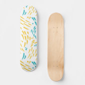 Stroom in Turquoise en Geel Persoonlijk Skateboard (Voorkant)