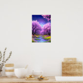 Stroom langs Cherry Blossom Alley Poster (Keuken)