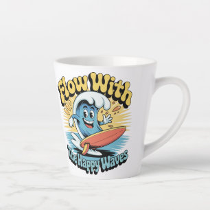 Stroom Met De Gelukkige Golven Retro Surf Mok