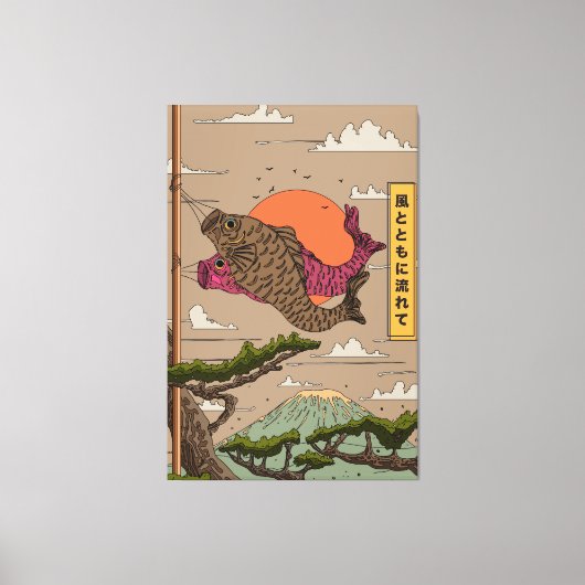Stroom met de wind Koinobori Canvas Afdruk (Voorkant)