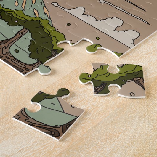 Stroom met de wind Koinobori Legpuzzel (Zijkant)