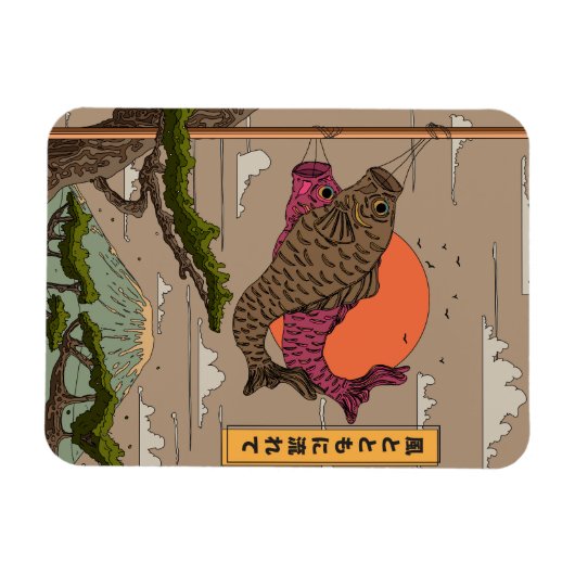 Stroom met de wind Koinobori Magneet (Horizontaal)