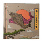 Stroom met de wind Koinobori Tegeltje (Voorkant)