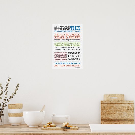 "Stroom met het Chi-manifest" Poster (Keuken)