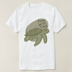Stroom Met Tijd Zee Schildpad Illustratie T-shirt